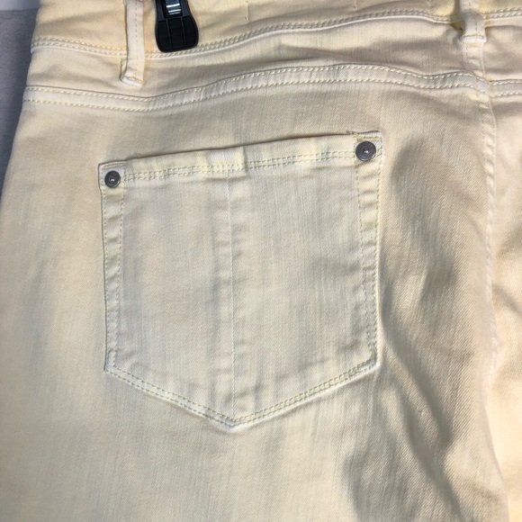 J. Jill Denim Women's Kick-Flare Fringe Hemmed Pants Pale Yellow Size 18 - Picture 6 of 8